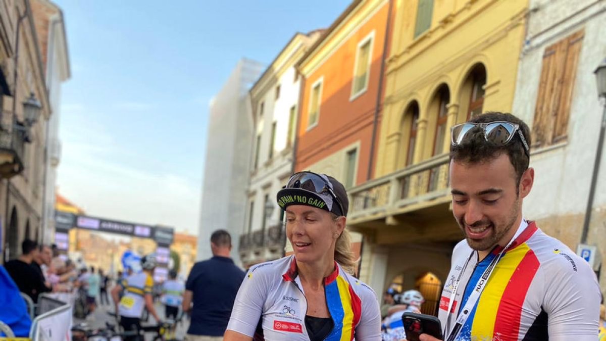 Carolina Poussier i Xavi Jové, abans de la prova.