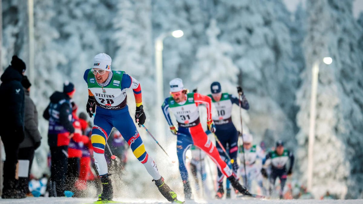 Irineu Esteve, a la cursa d'ahir a Ruka.