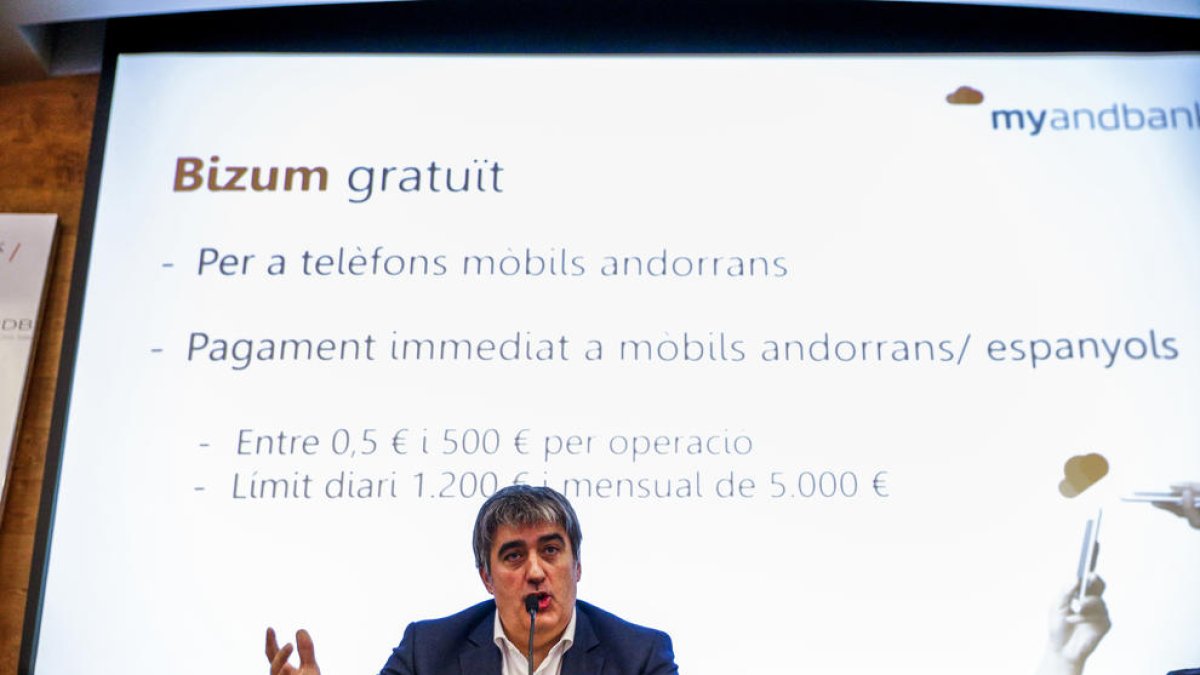 Carlos Aso, CEO d'Andbank, en roda de premsa aquest matí