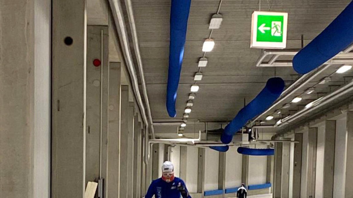 Esteve, en un entrenament.