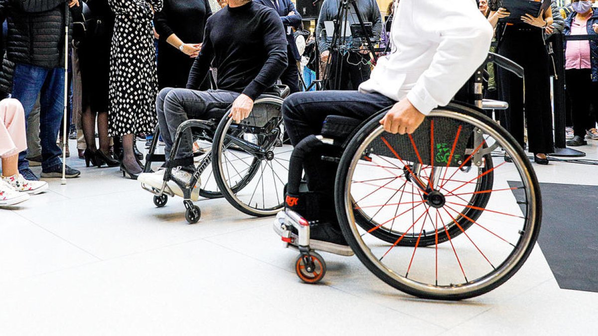Persones en cadira de rodes.