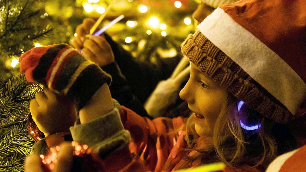 Una nena al Bosc dels Menairons, a la Massana.