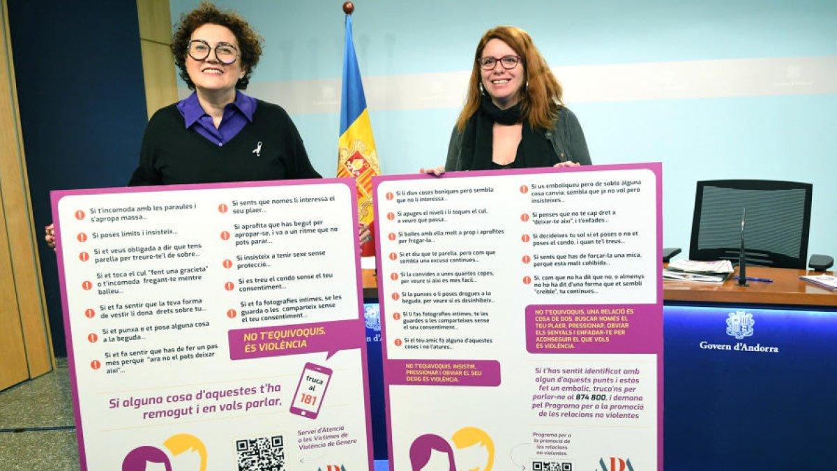 La ministra i la cap de l'àrea d'Igualtat.