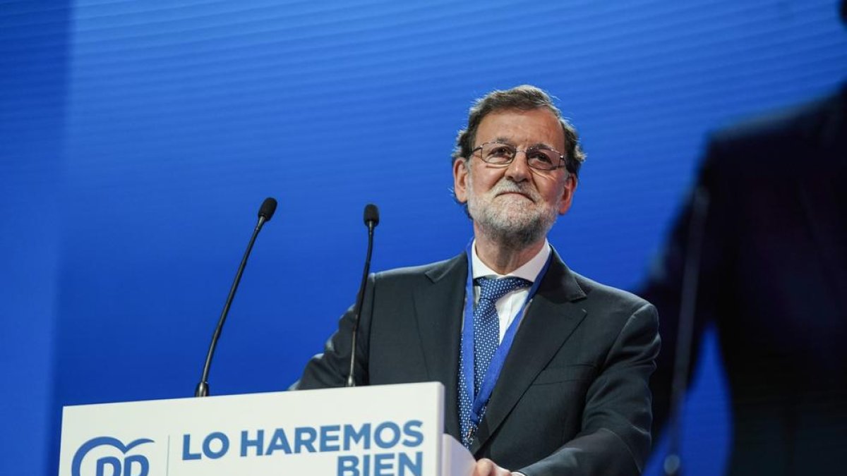 Rajoy durant un acte del seu partit a Madrid.