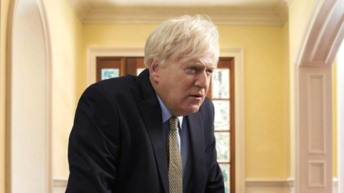 Kenneth Branagh com a Boris Johnson a 'This England'.