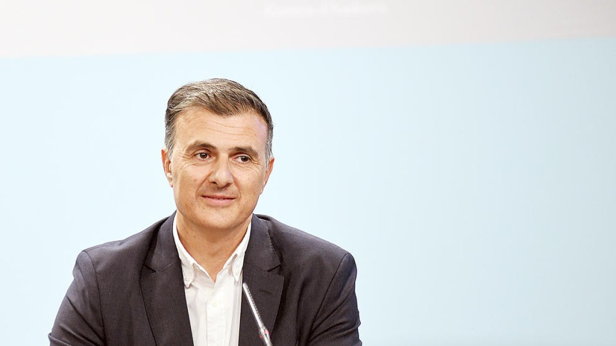 El secretari d'Estat Marc Rossell durant la roda de premsa d'ahir.