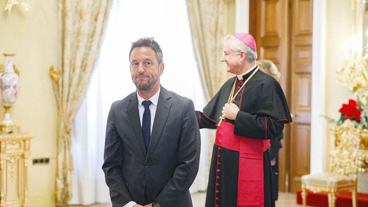 Pere López i el Copríncep episcopal.