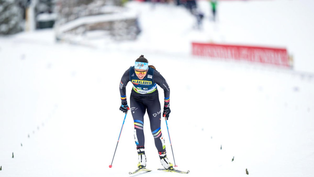 Carola Vila, durant els 10 quilòmetres individuals disputats ahir.