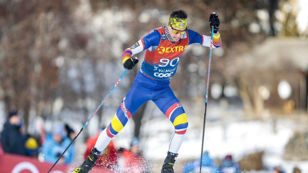 Irineu Esteve en la prova d'sprint celebrada dissabte a Val Müstair