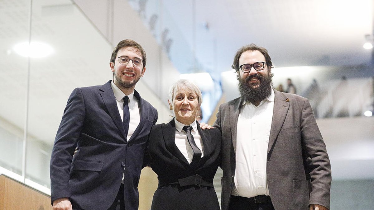 Padreny i Sánchez amb la síndica general l'últim dia de legislatura.