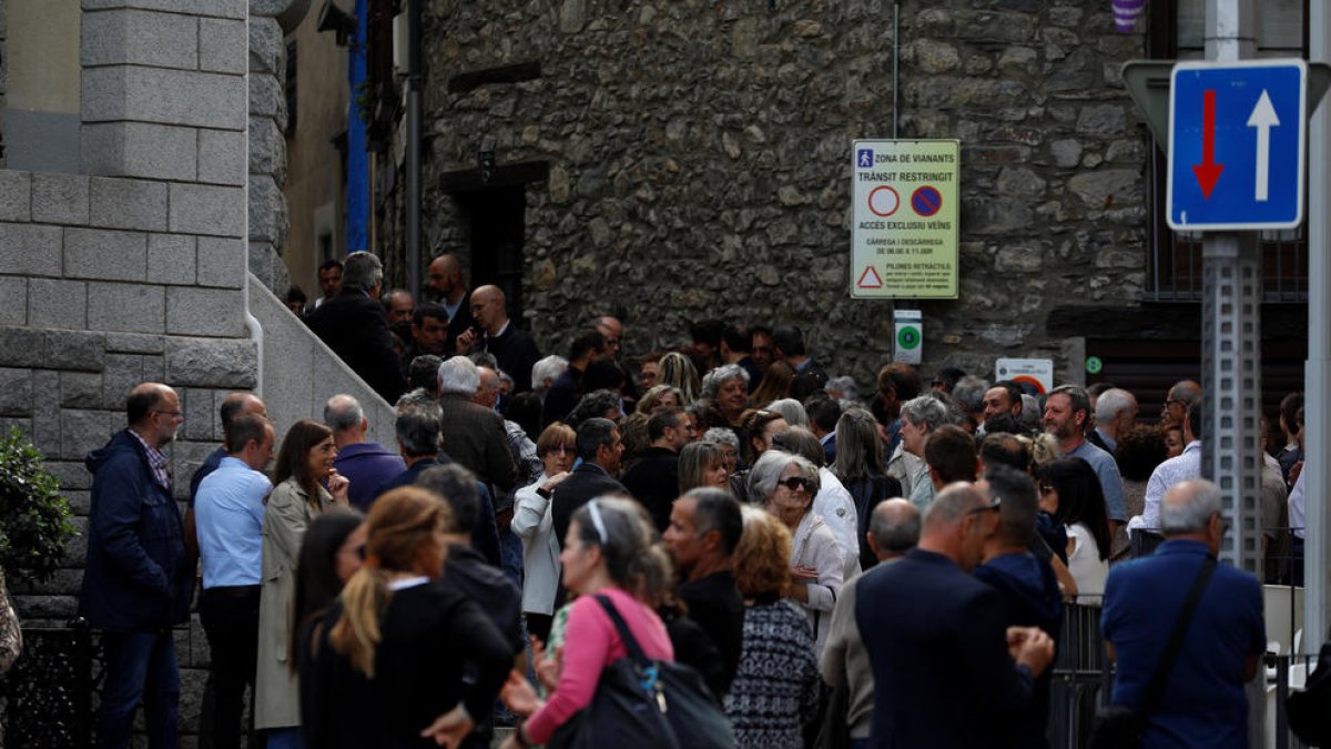 El funeral de Marc Pimienta, ahir a la capital.