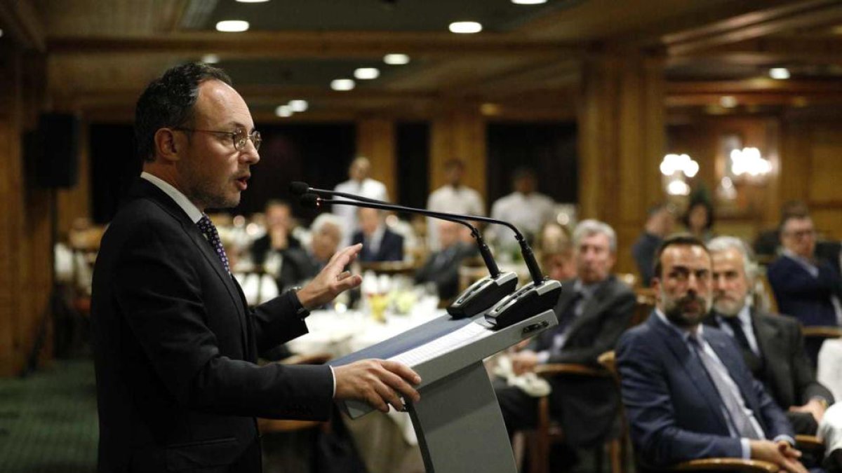 Xavier Espot en un sopar de l'EFA.