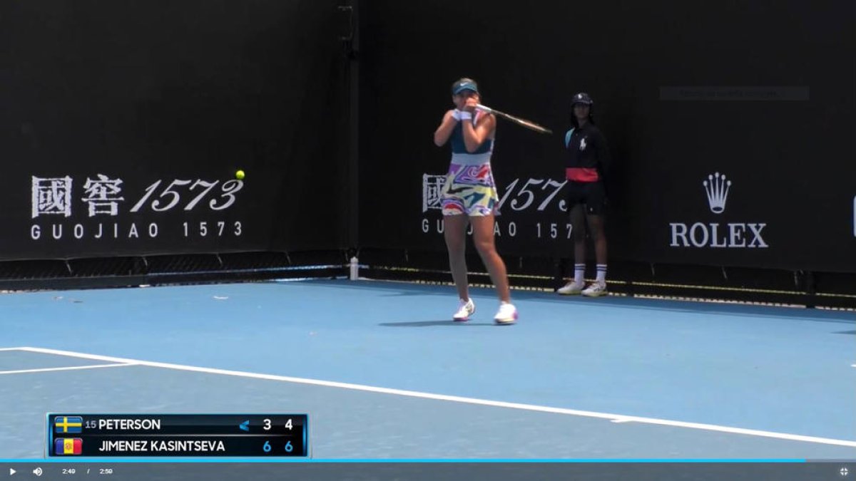 Vicky Jiménez, durant el partit celebrat ahir.