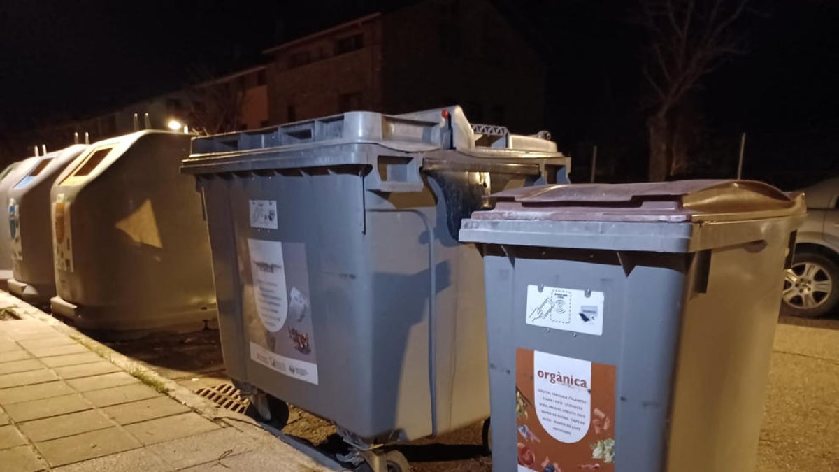 Un contenidor d'orgànic a la Seu d'Urgell.