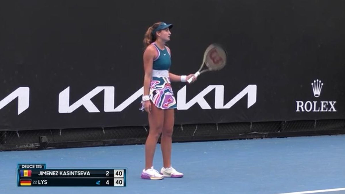 Vicky Jiménez durant el partit d'aquesta matinada