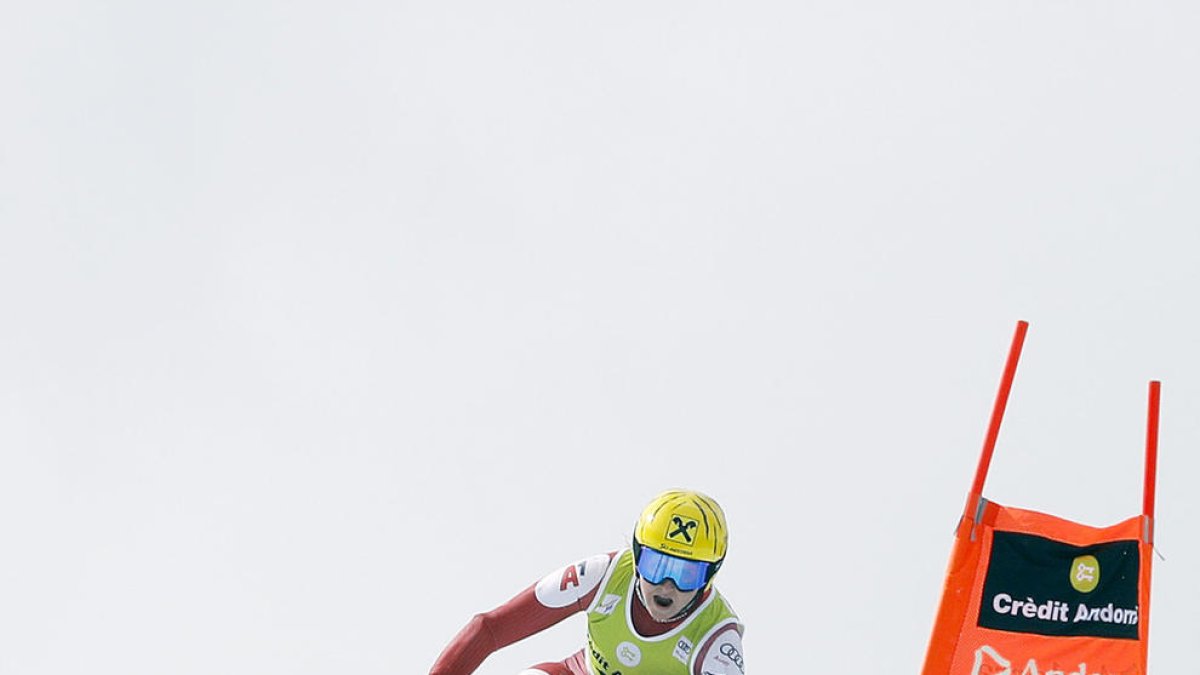 Nina Ortlieb, durant el descens.