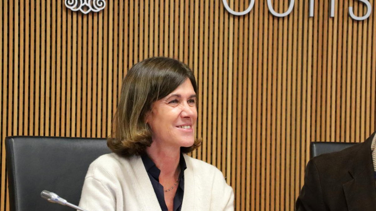 La ministra Ester Vilarrubla avui a la compareixença del Consell
