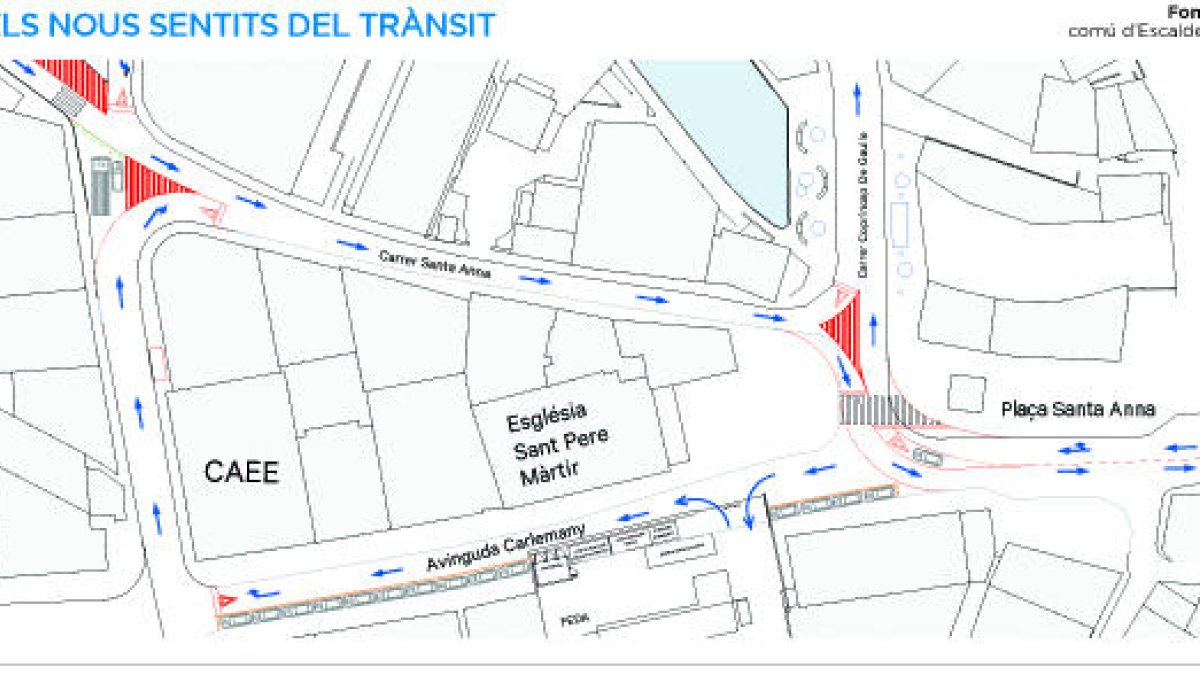Les obres del pàrquing de l'Església alteren la circulació a la part alta