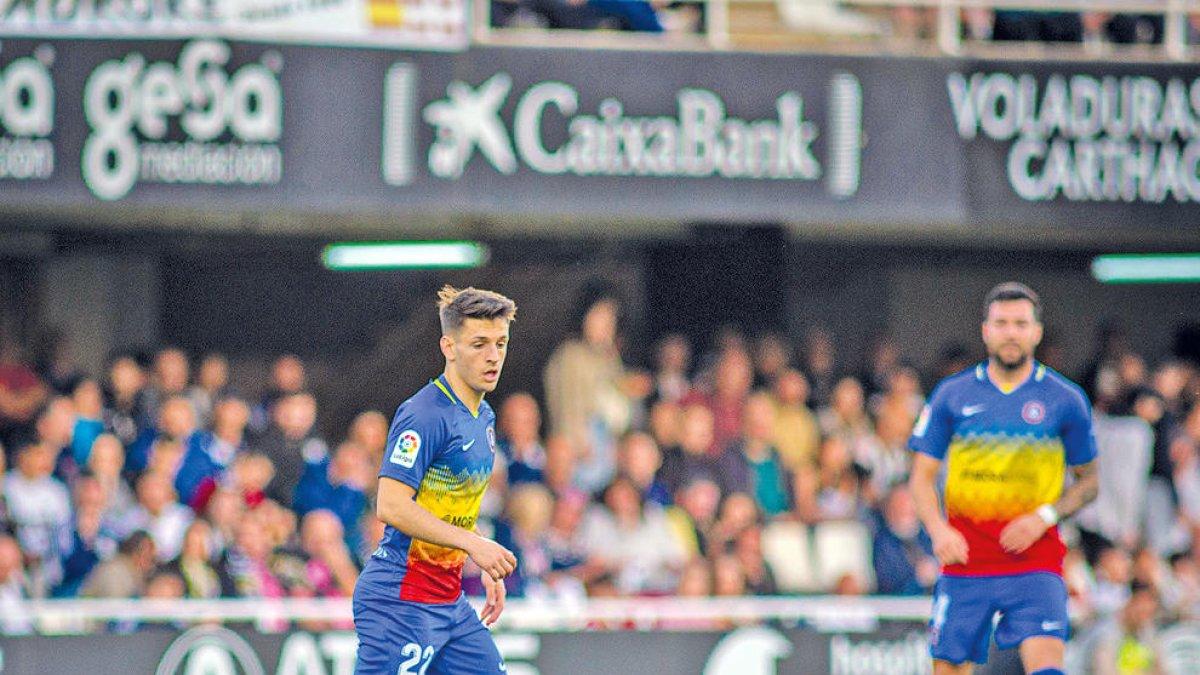 Iván Gil, en un moment del partit contra el Cartagena.