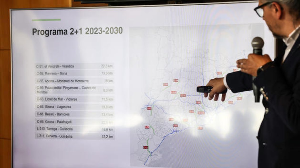 Mapa de les carreteres on s'aplicarà el model 2+1.