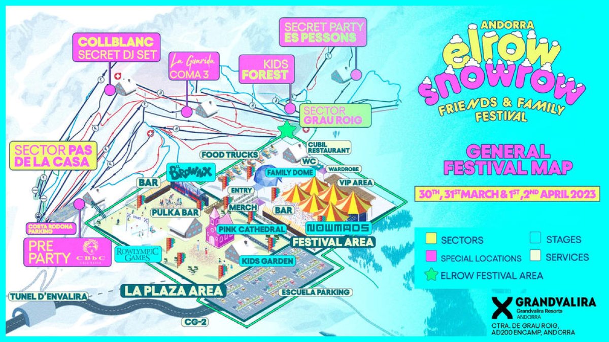 El mapa de l'SnowRow.