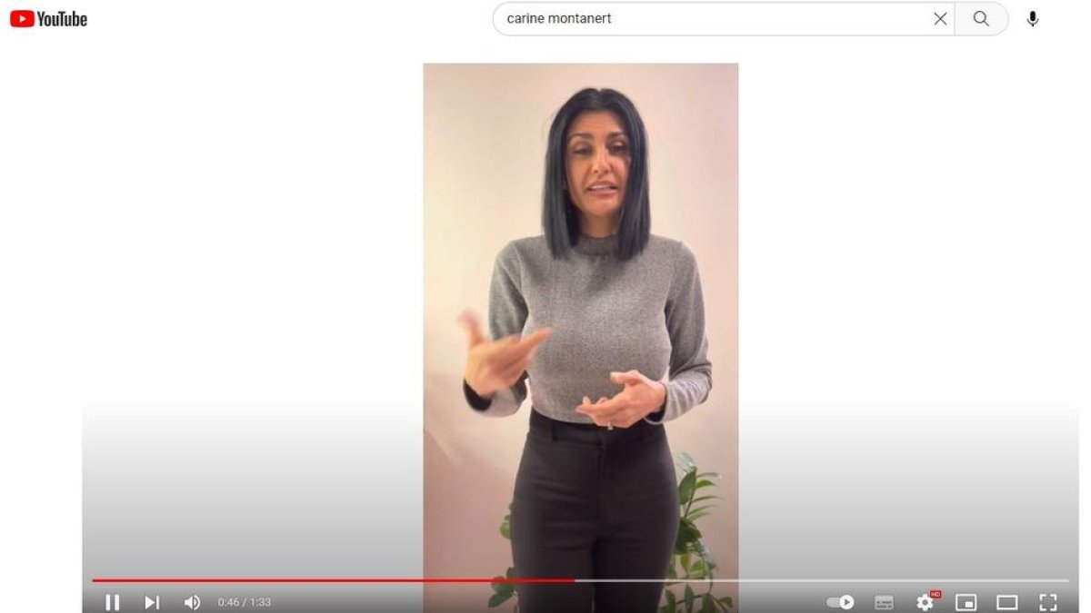 Carine Montaner en un vídeo penjat a Youtube