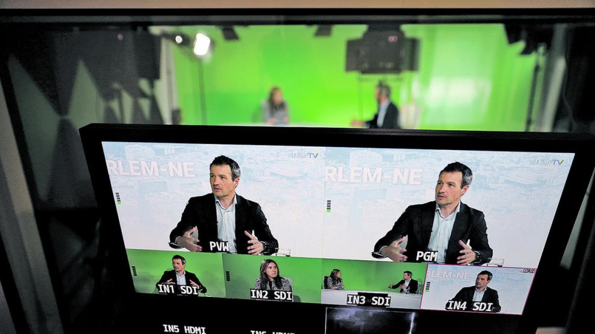 El cònsol major d'Andorra la Vella, David Astrié, ahir a l'estudi de Diari TV.