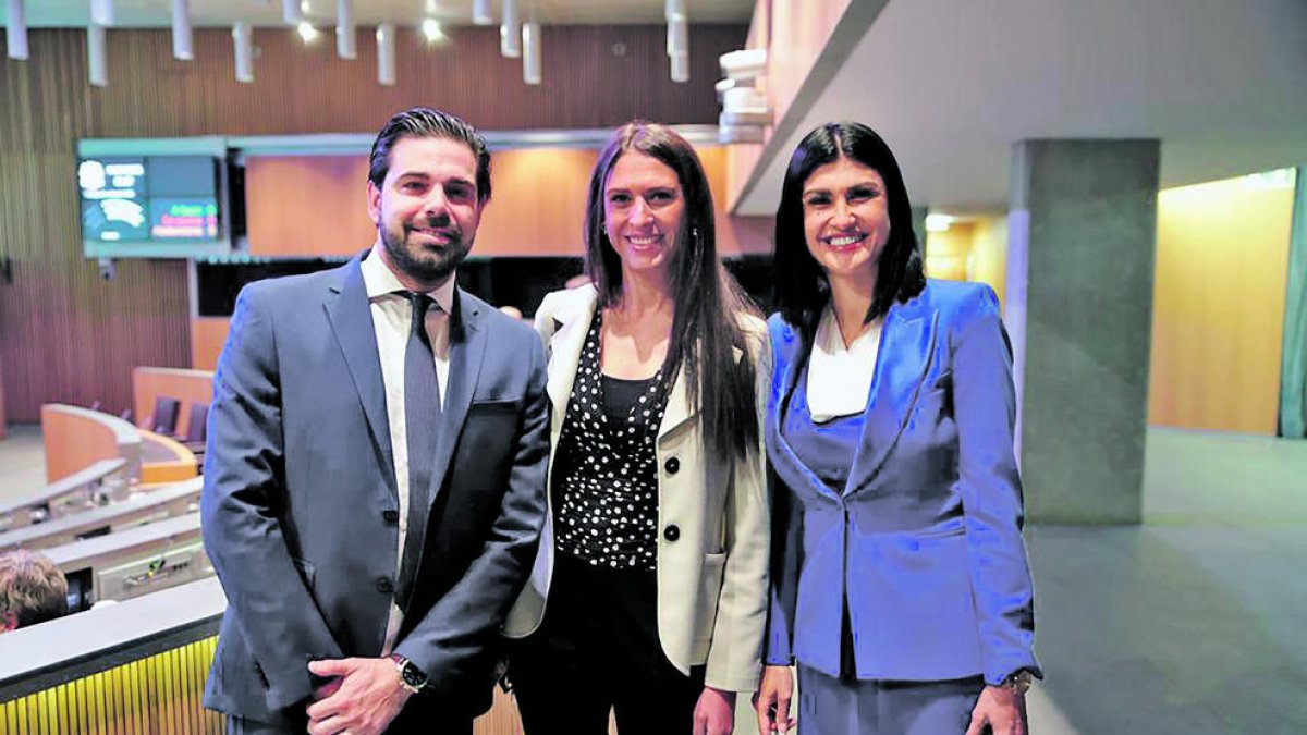 Els tres parlamentaris d'Andorra Endavant.
