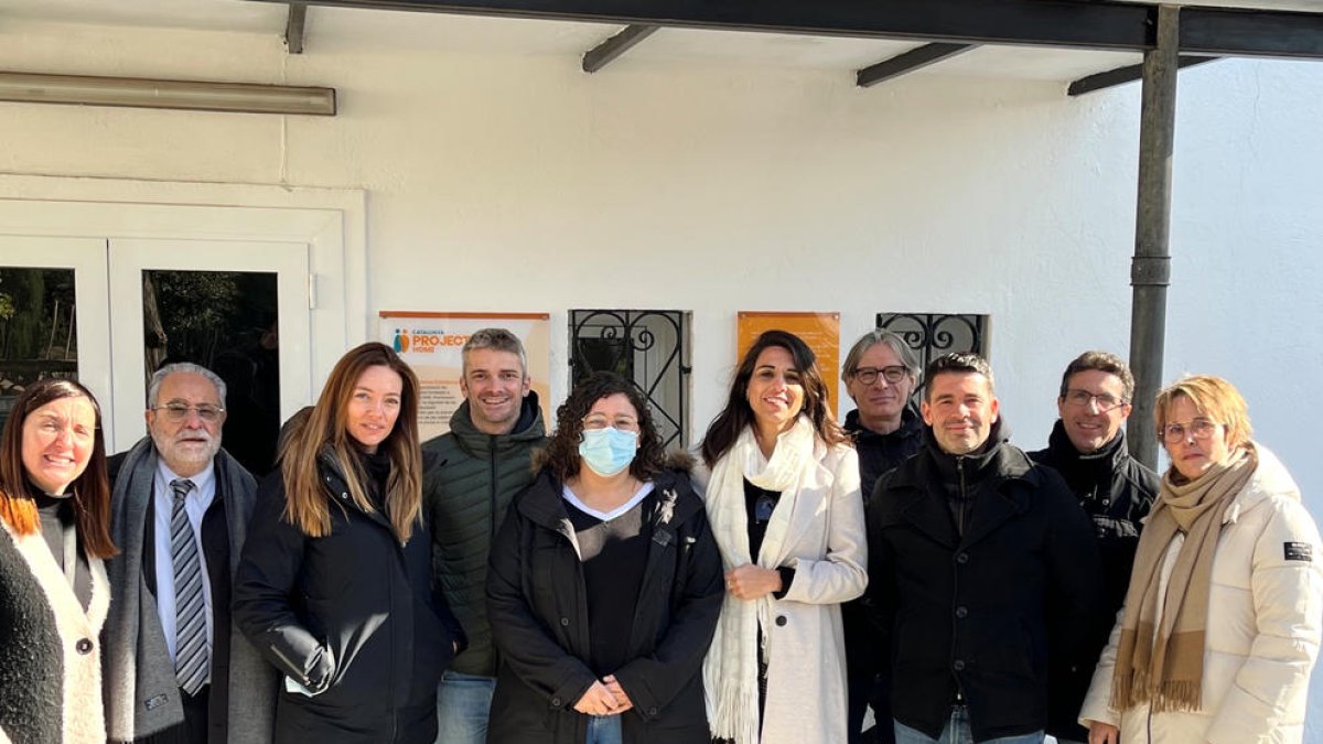 Les secretàries d'Estat durant la visita.