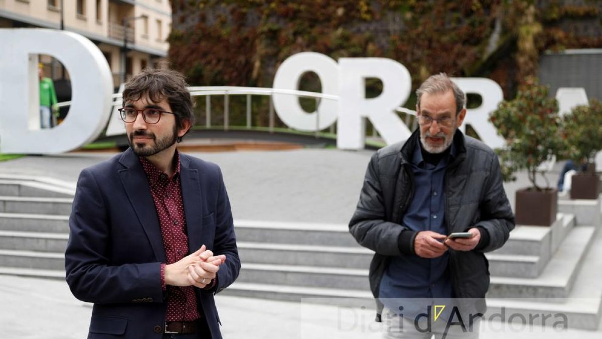 Martí Alay i Miquel Clua en l'acte de campanya d'avui