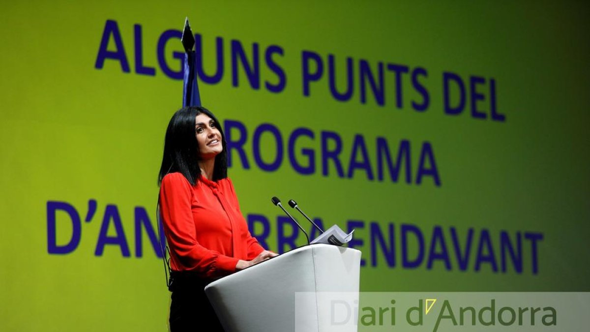 Carine Montaner en el míting general d'aquesta nit a Andorra la Vella