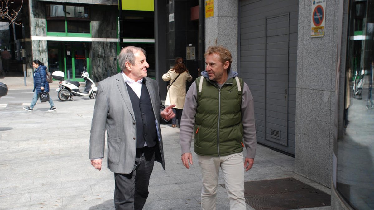 Pere Cerqueda i Xavier de la Rosa, ahir.