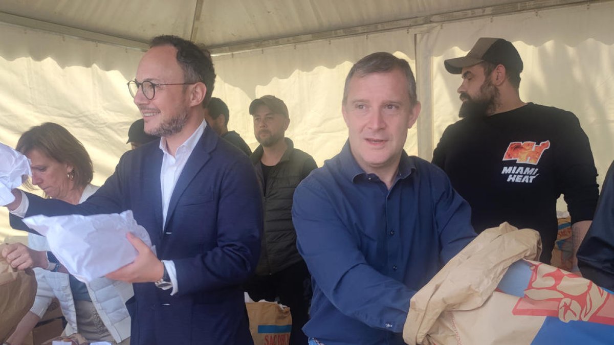 El cap de Govern, Xavier Espot, i el cònsol major lauredià, Josep Majoral.