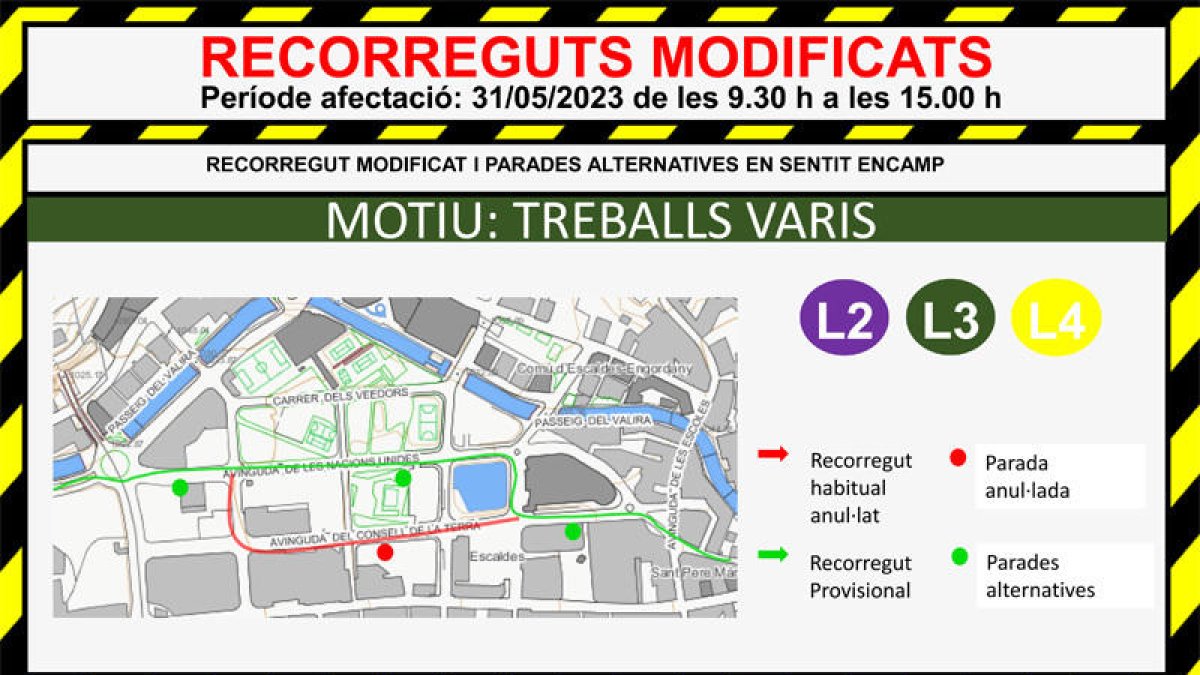 Recorreguts modificats 31/05/2023