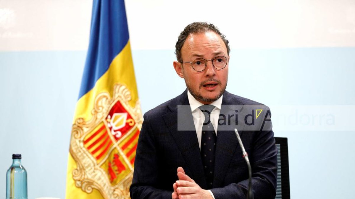 Xavier Espot en la compareixença avui per explicar el calendari electoral