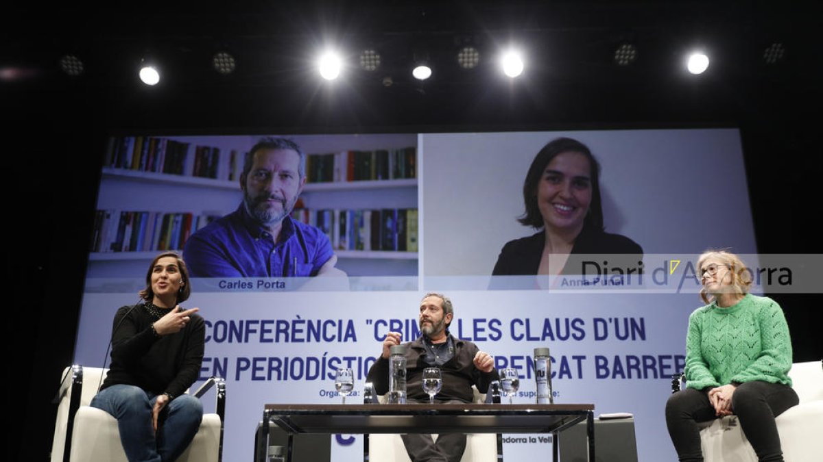 Carles Porta i Anna Punsí al Centre de Congressos d'Andorra la Vella.