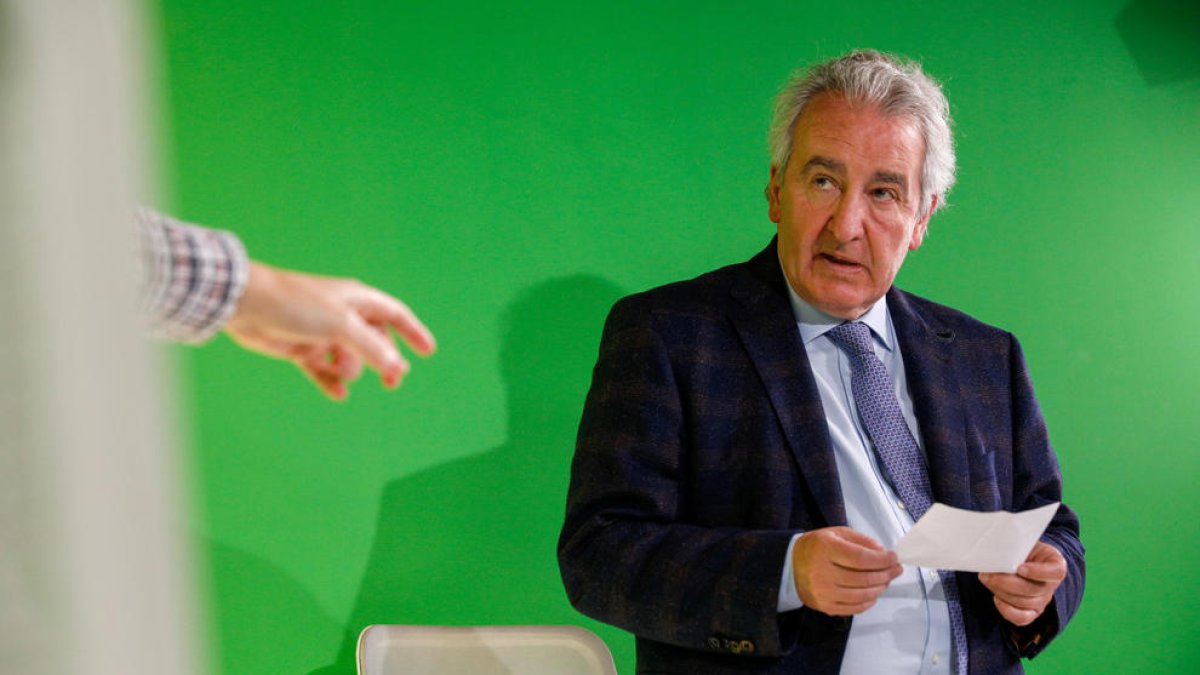 L'excap de Govern i president de SDP, Jaume Bartumeu, ahir al plató de Diari TV.