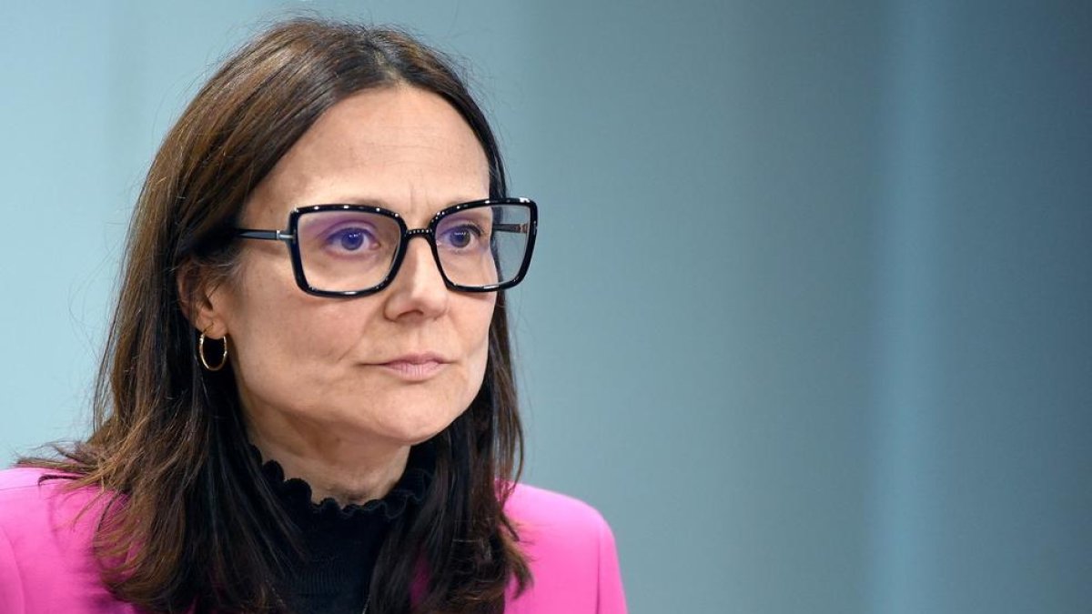 La ministra Ester Molné durant la compareixença d'aquesta tarda