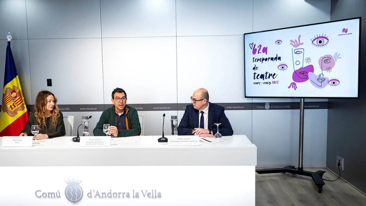 Maria Lanau, Miquel Canturri i Jérôme Vinolas, ahir durant la presentació.