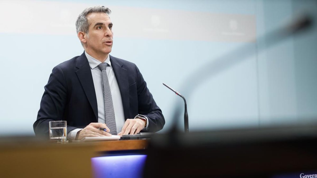 Cesar Marquina durant la roda de premsa de consell de ministres aquesta tarda