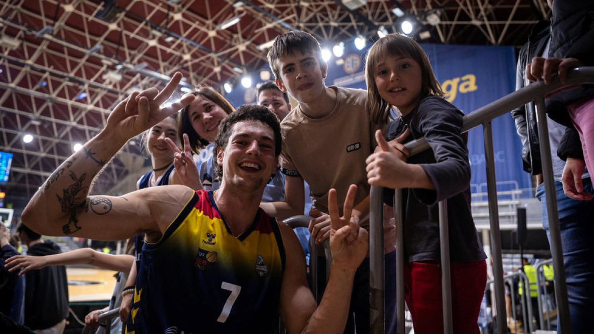 Juan Rubio, a la finalització del partit contra el Melilla al Poliesportiu.