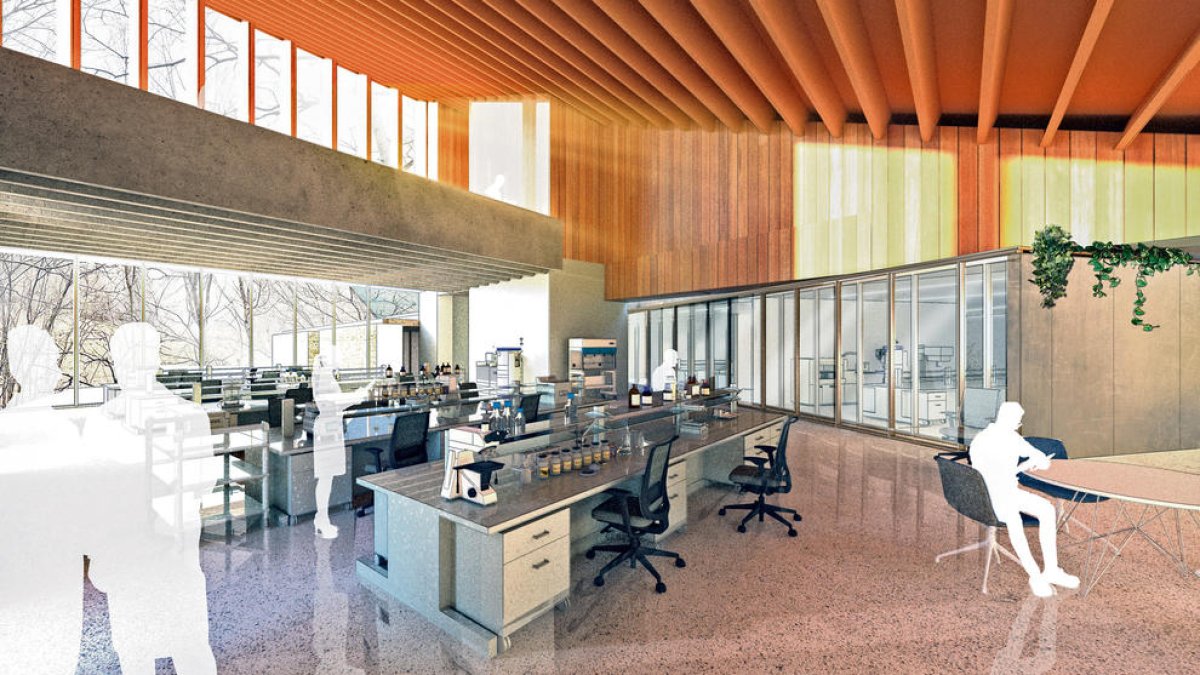 'Render' de l'interior del centre de recerca en immunologia.