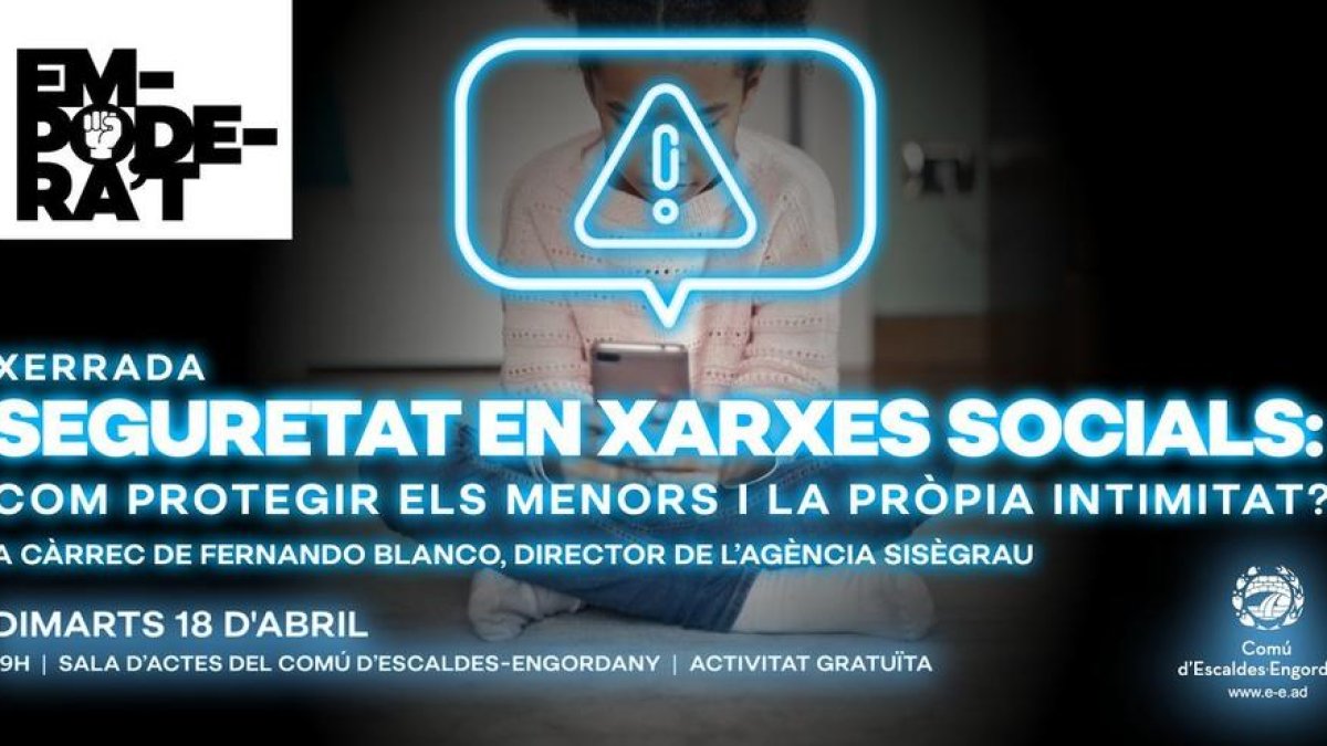 Cartell de l'activitat seguretat en xarxes socials