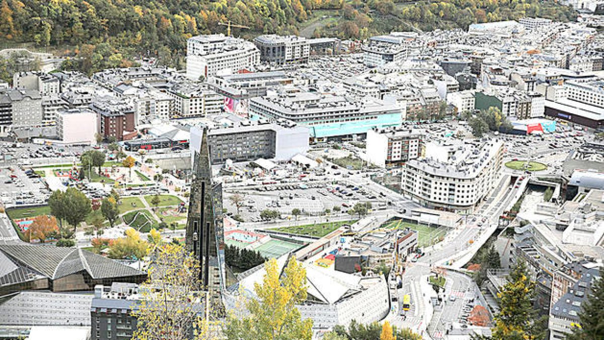 Vista del centre d'Escaldes-Engordany.