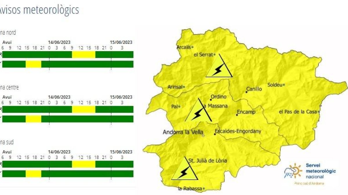 Previsió de tempestes aquesta tarda