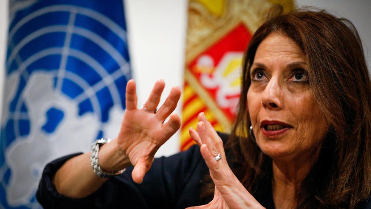 Najat Maalla M'jid durant l'entrevista amb el Diari d'ahir.