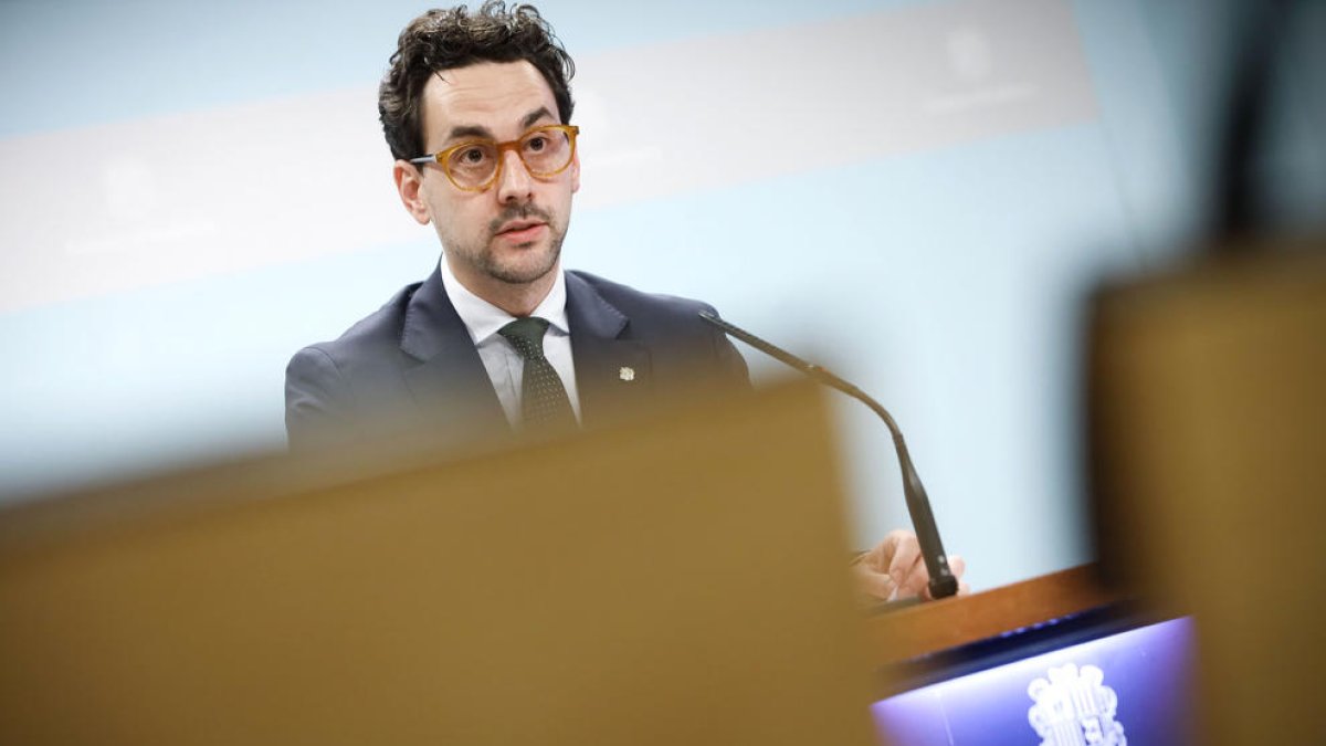 El ministre portaveu, Guillem Casal, ahir durant la roda de premsa posterior al consell de ministres.