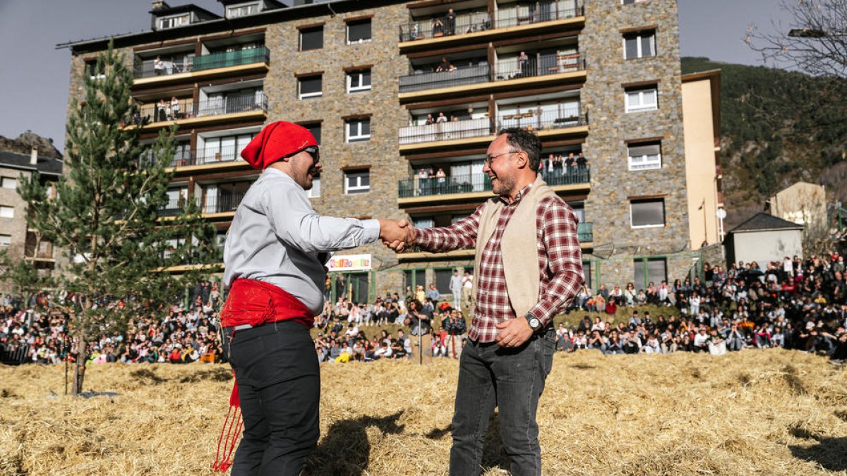 El cap de Govern, Xavier Espot en els actes de Carnaval d'ahir a Encamp.