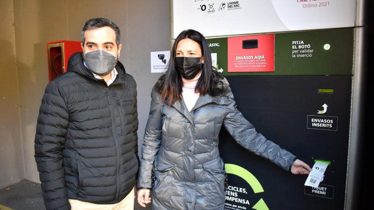 La màquina instal·lada a Prat de Call.