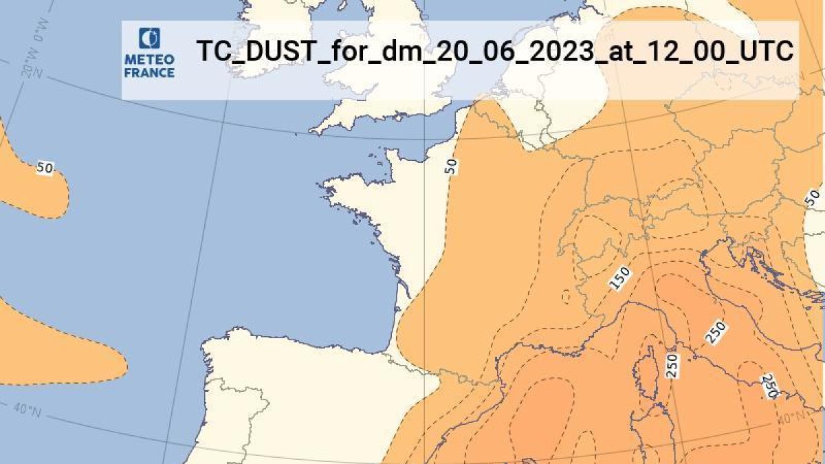 Mapa de la pols en suspensió durant el dia d'avui